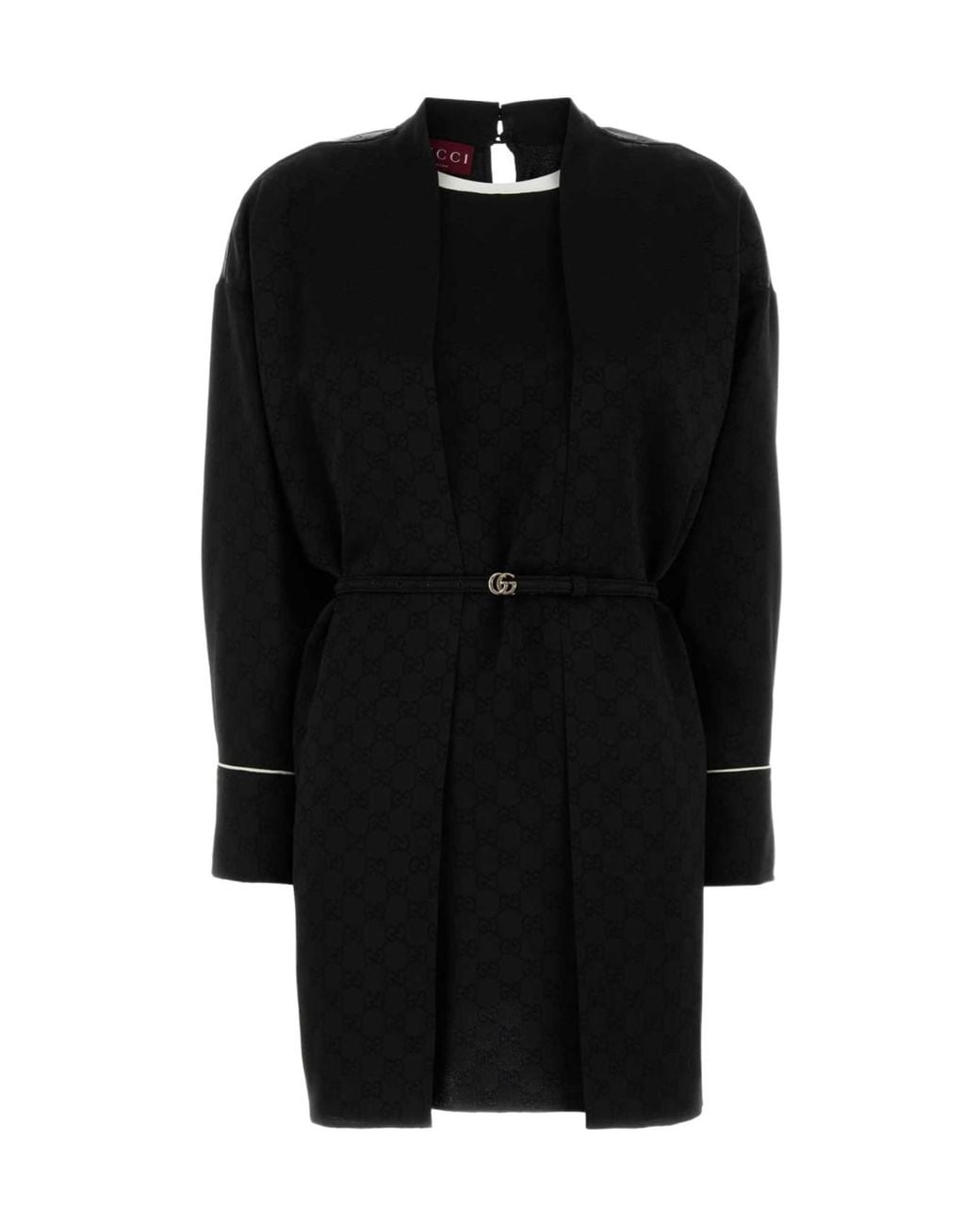 Gucci Black Gg Belted Waist Coat