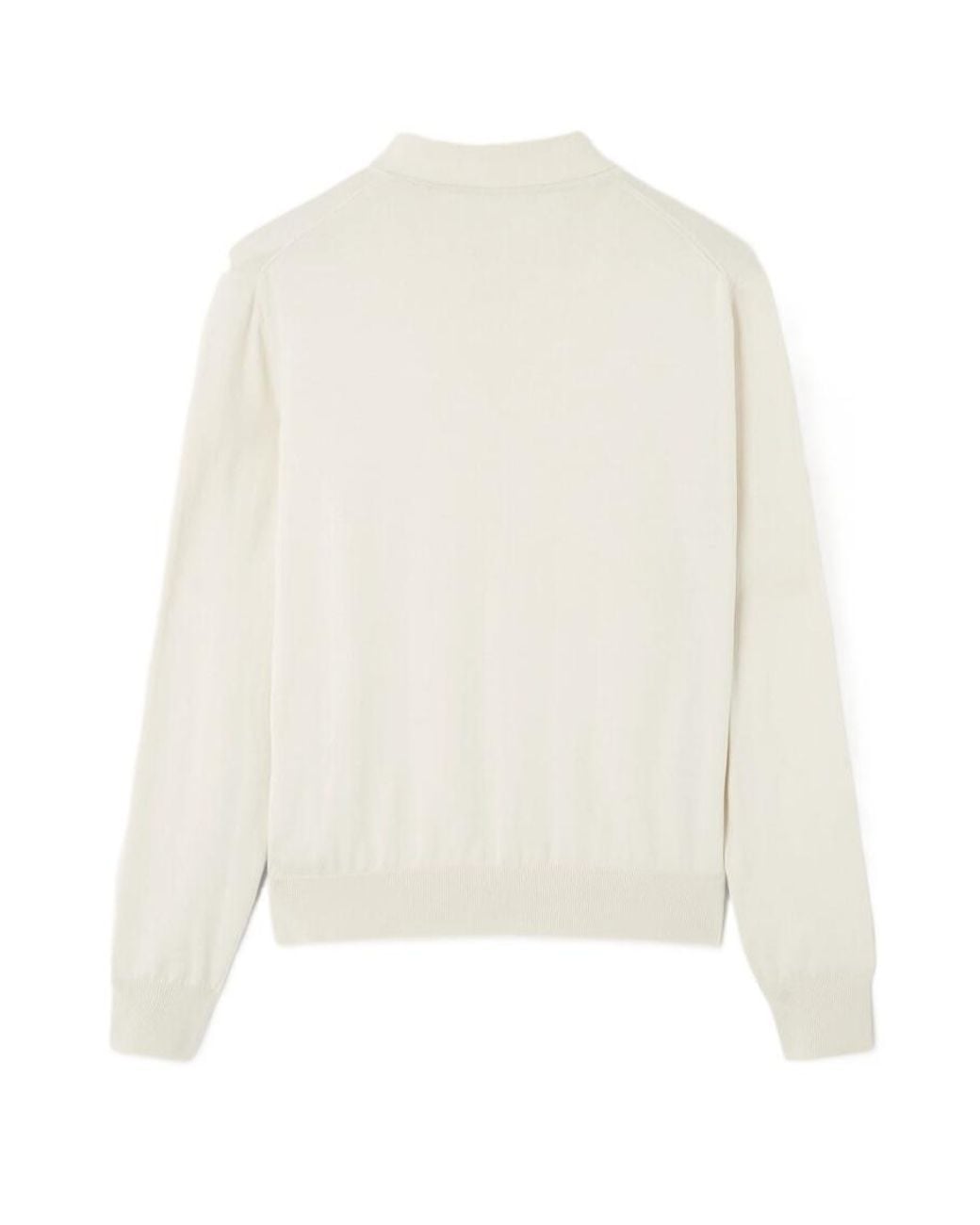 Loro Piana White Long-Sleeved Polo Shirt for men