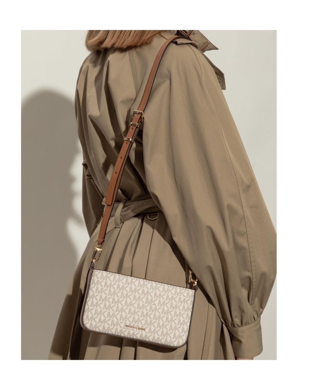 MICHAEL Michael Kors Natural Bryant Small Signature Logo Convertible Pochette