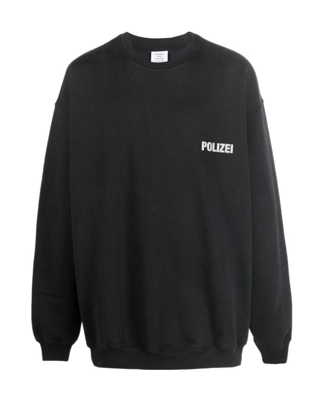 Vetements Black Text Print Sweatshirt for men