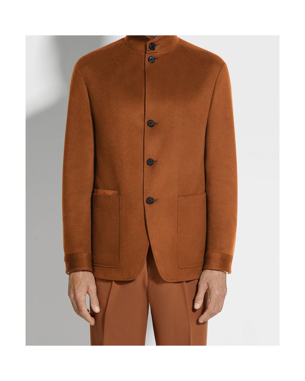 Zegna Brown Buttoned Chore Jacket for men