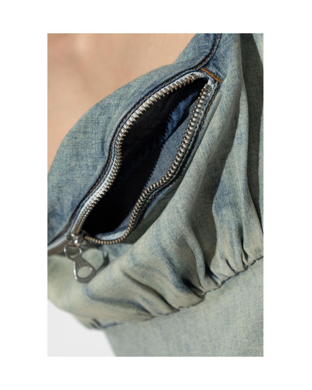 DIESEL Green De-Ellit- Zip-Detailed Denim Dress