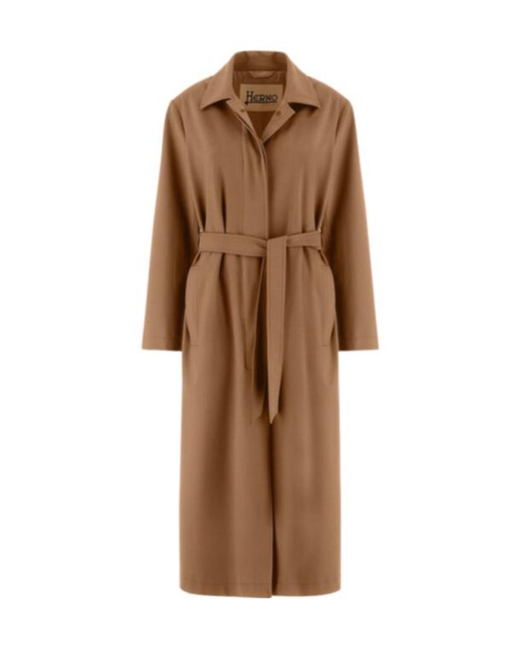 Herno Brown Belted Long Coat