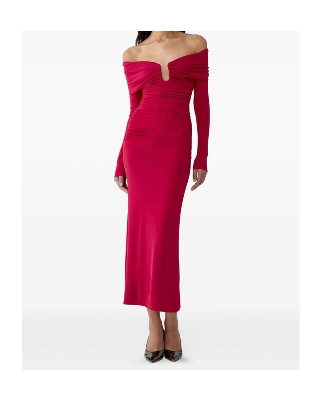 Carolina Herrera Red Long-Sleeved Dress