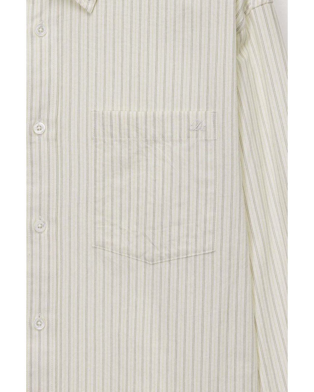 DUNST White Classic Striped Shirt for men