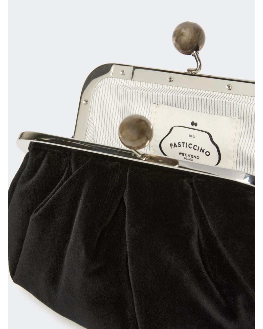 Weekend by Maxmara Black Wkagiochi Velvet Clutch Bag