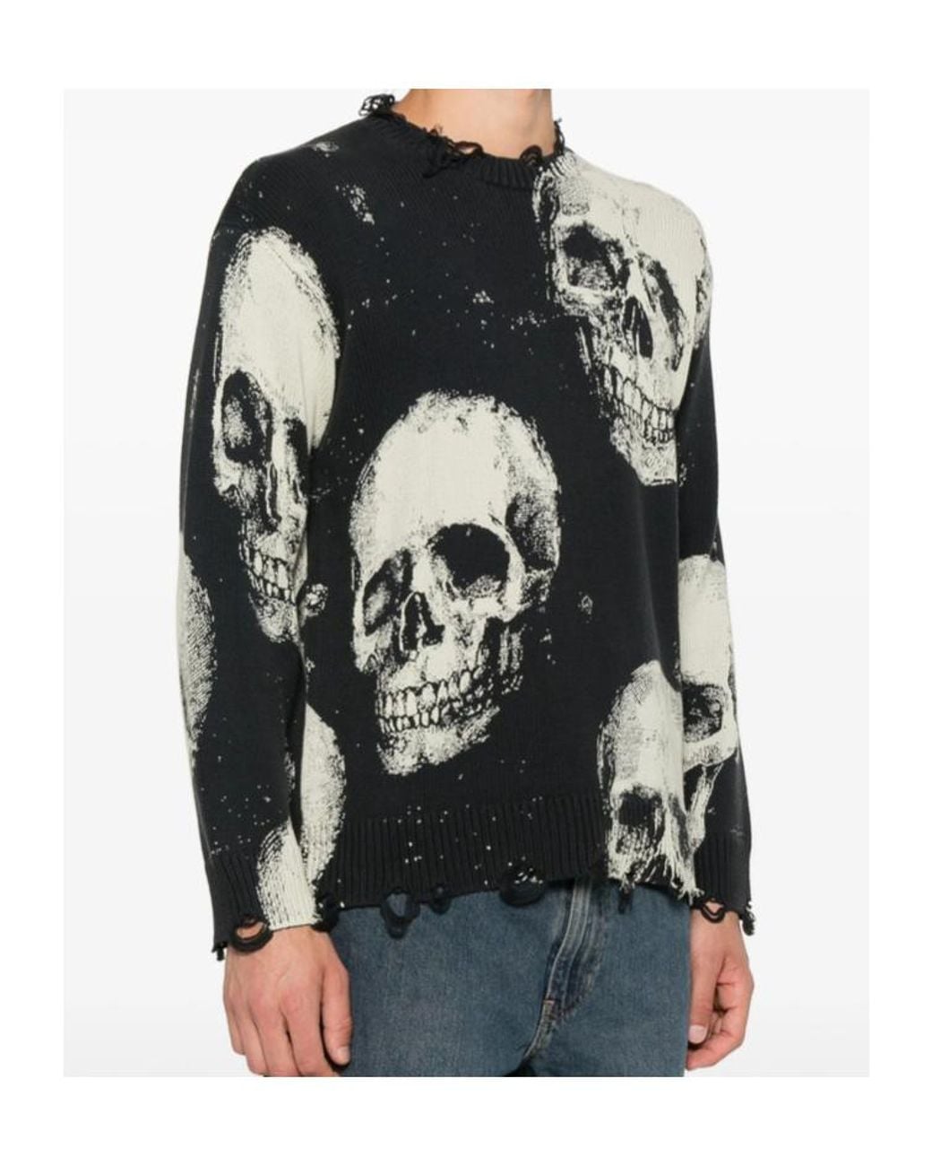 R13 Black Long-Sleeved Pullover for men