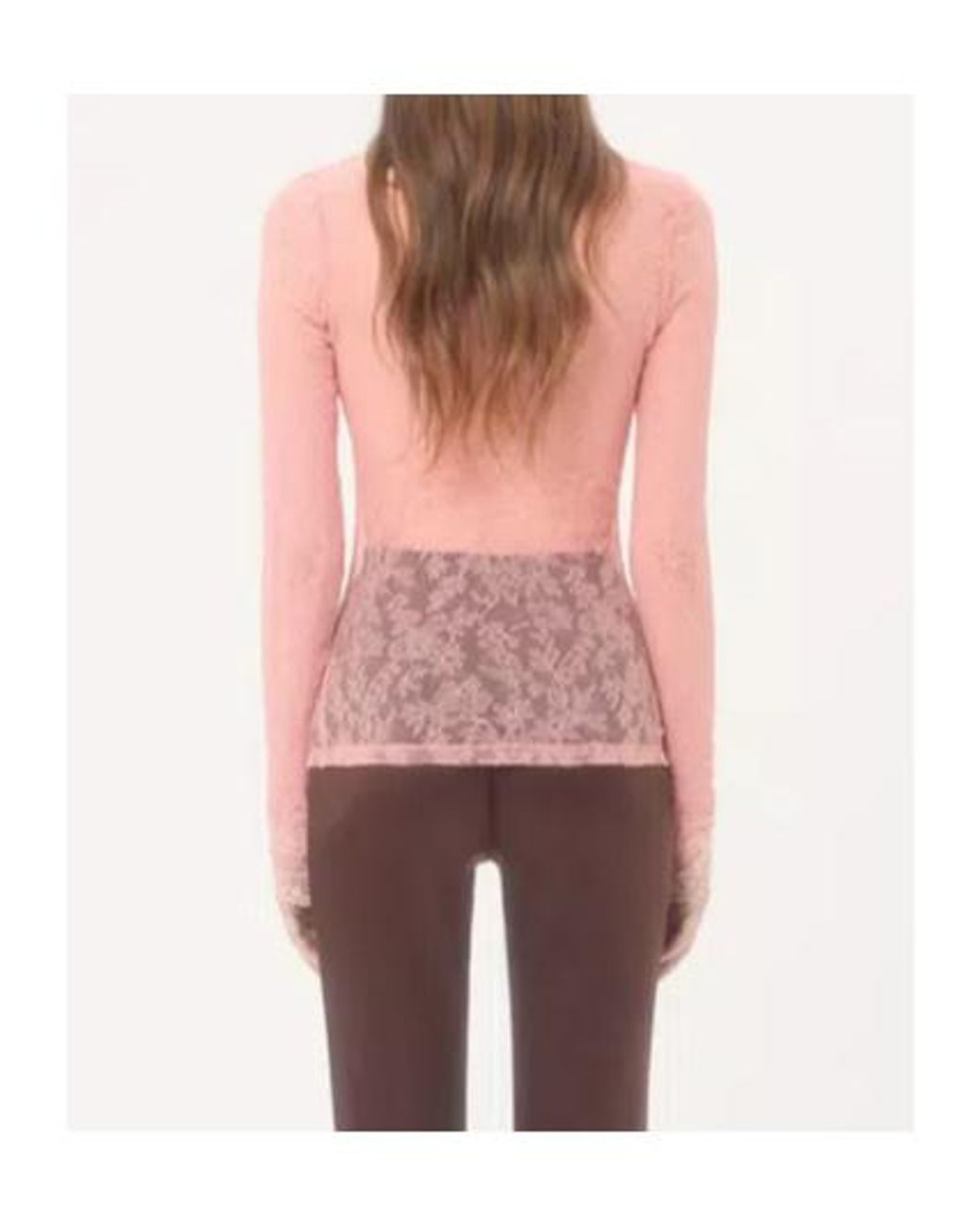Valentino Pink Stretch Lace Cardigan