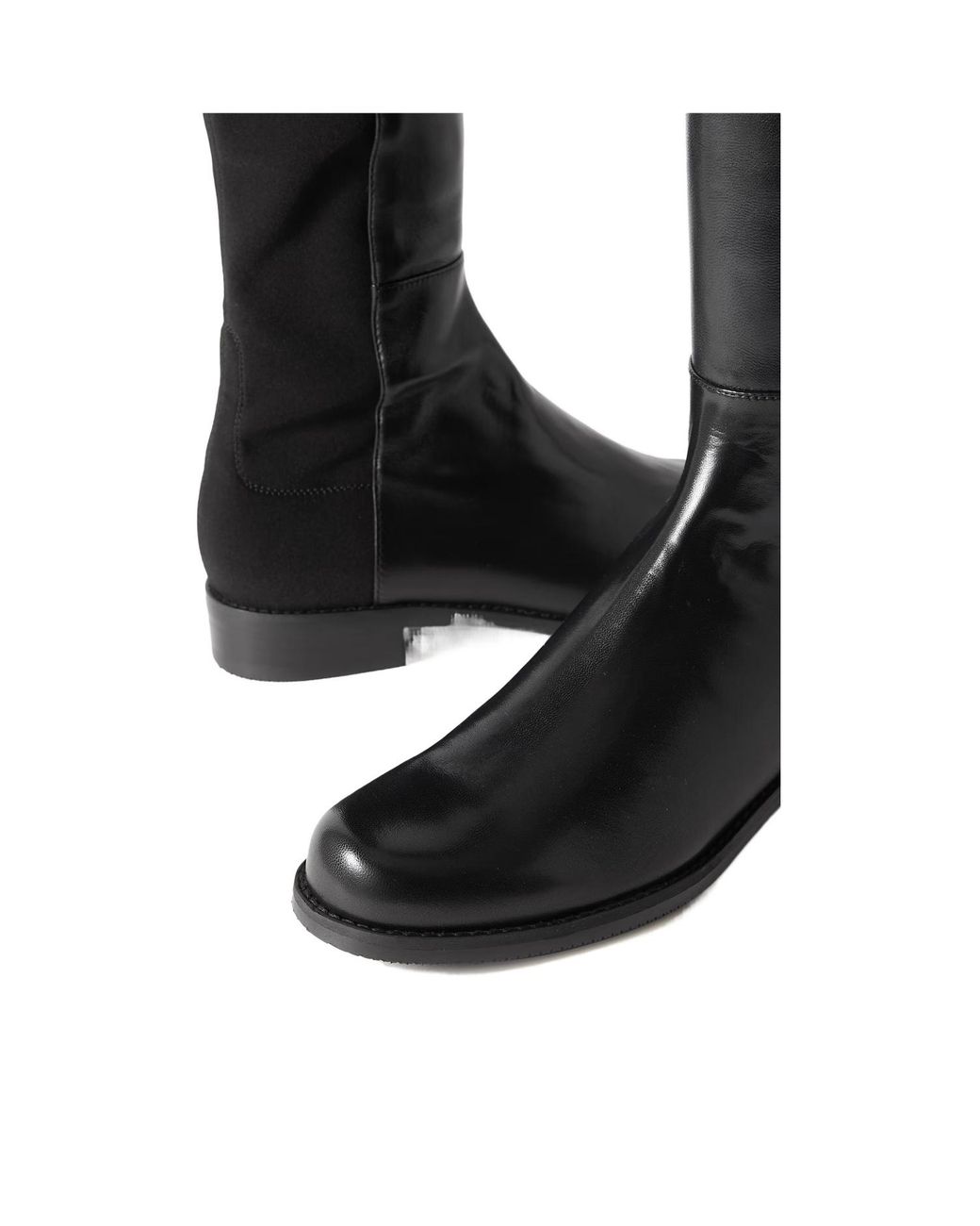 Stuart Weitzman Black Leather And Stretch Over-The-Knee Boots