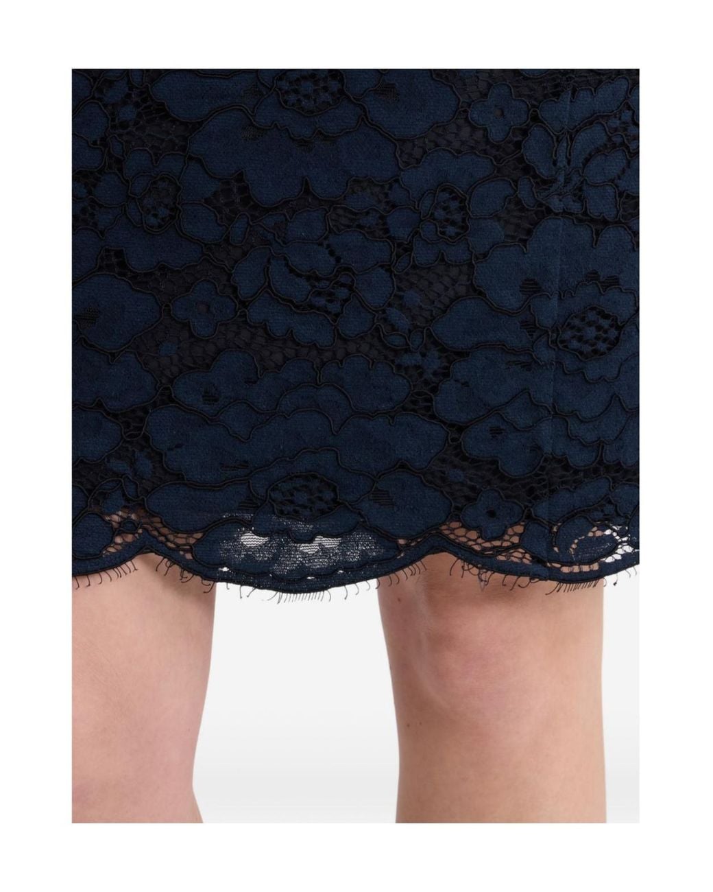 Patou Blue Floral-Lace Mini Dress