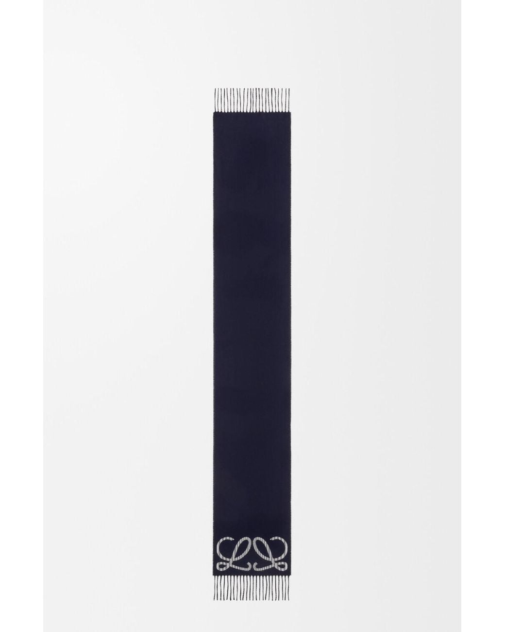 Loewe Blue Anagram Fringed Edge Scarf