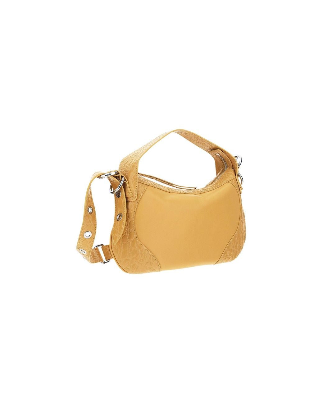By Far Metallic Yana Croco Shoulder Bag