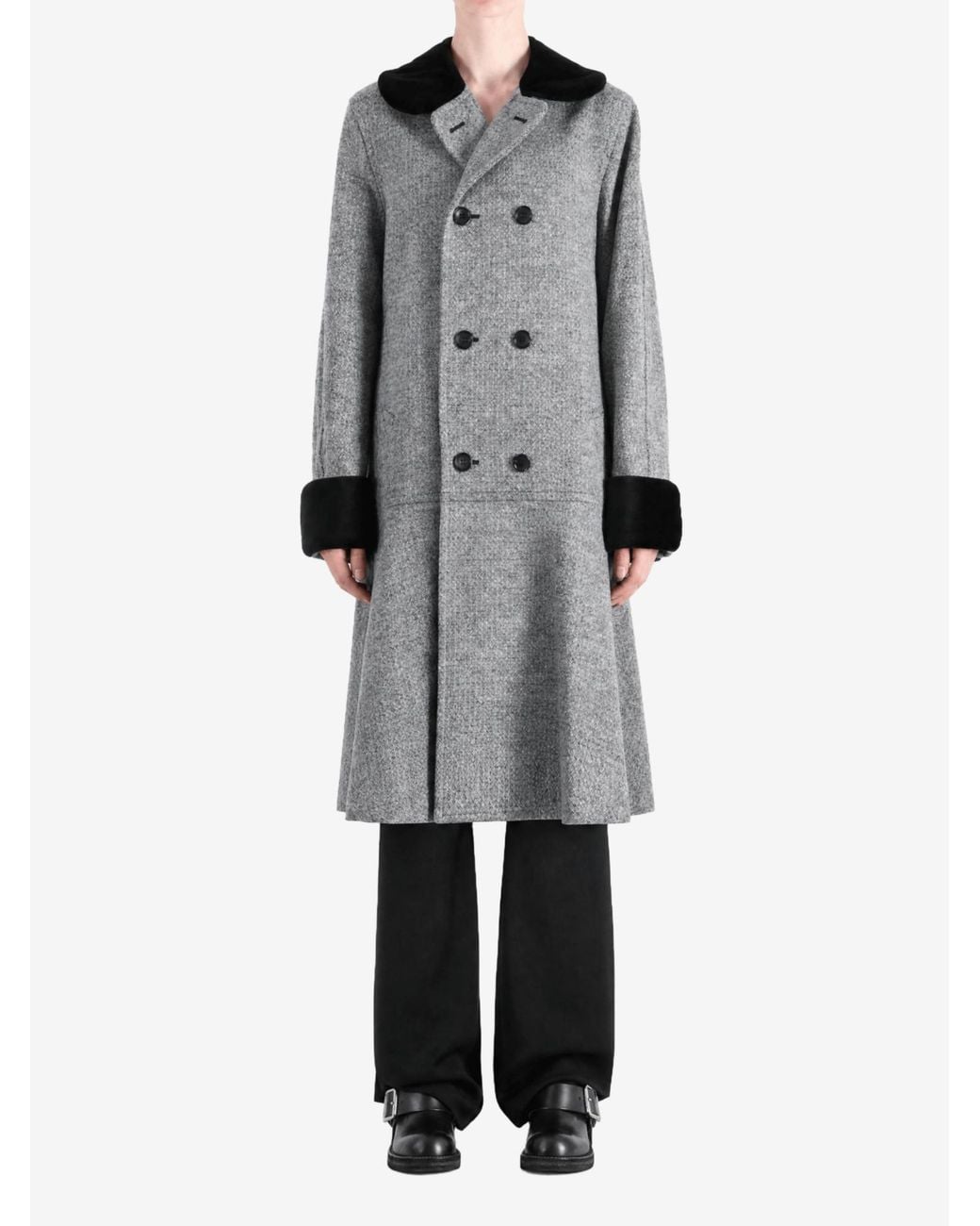 Comme des Garçons Gray Double-Breasted Coat
