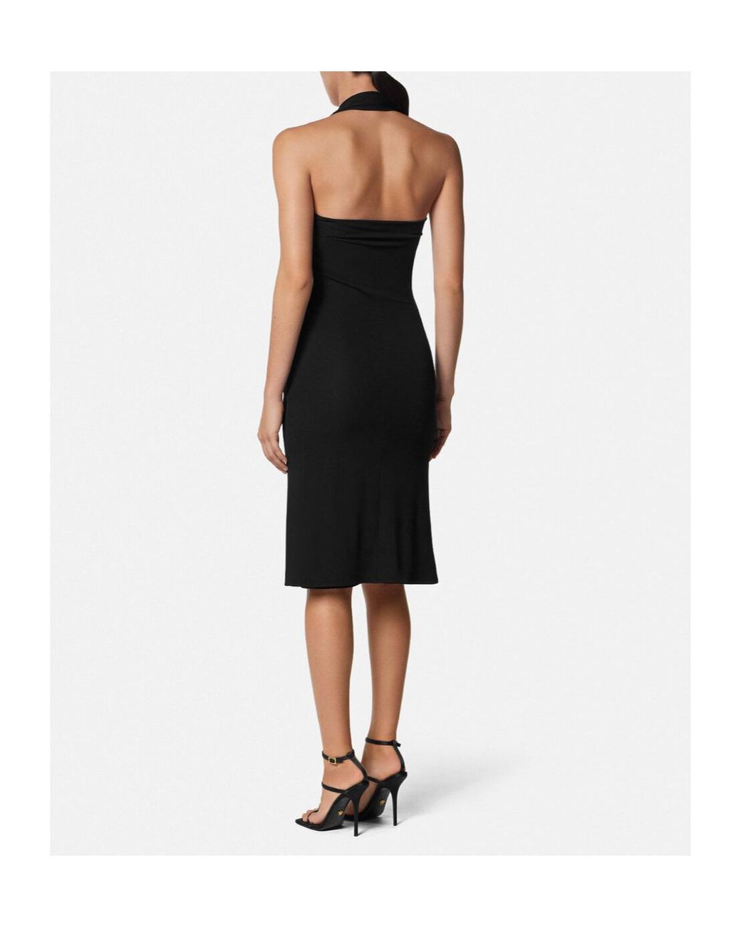 Versace Black Halterneck Midi Dress