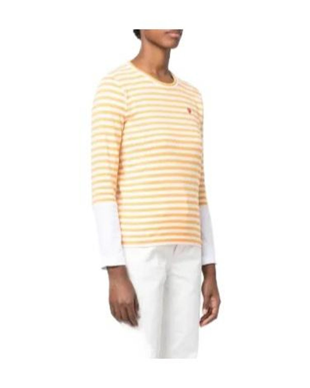 COMME DES GARÇONS PLAY Natural Striped Long-Sleeve T-Shirt