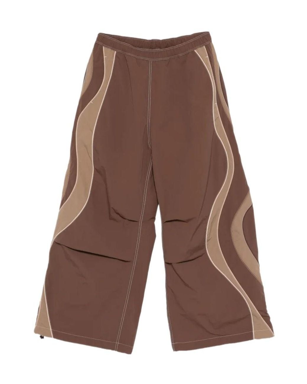 ERL Brown Contrast Panel Wide-Leg Pants for men