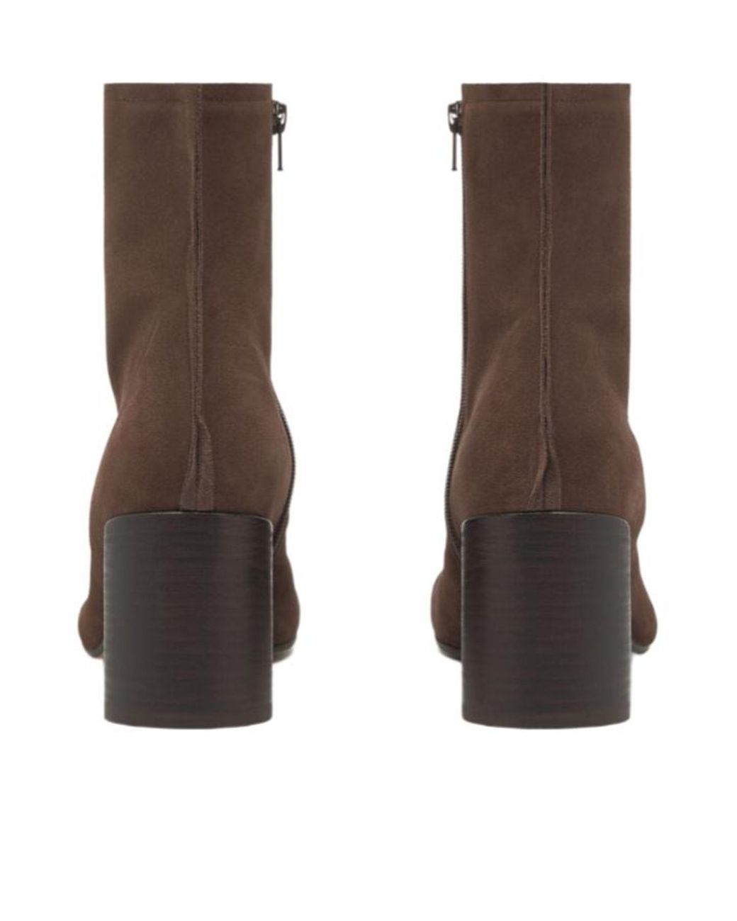 MM6 by Maison Margiela Brown Seam Detail Block Heel Boots