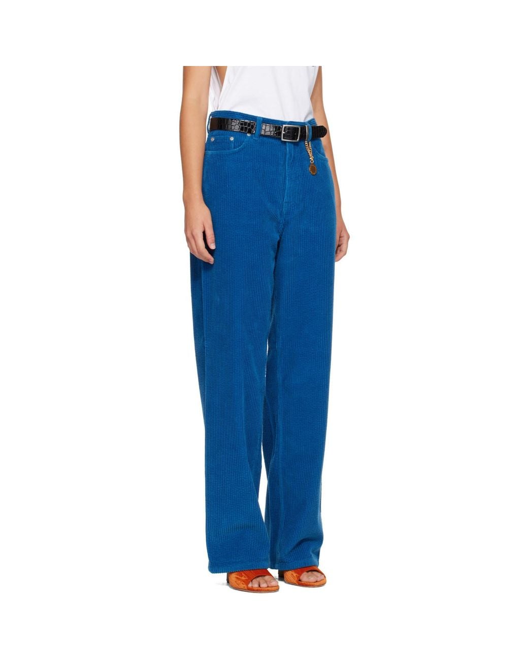 Stella McCartney Blue Straight-Leg Corduroy Casual Trousers