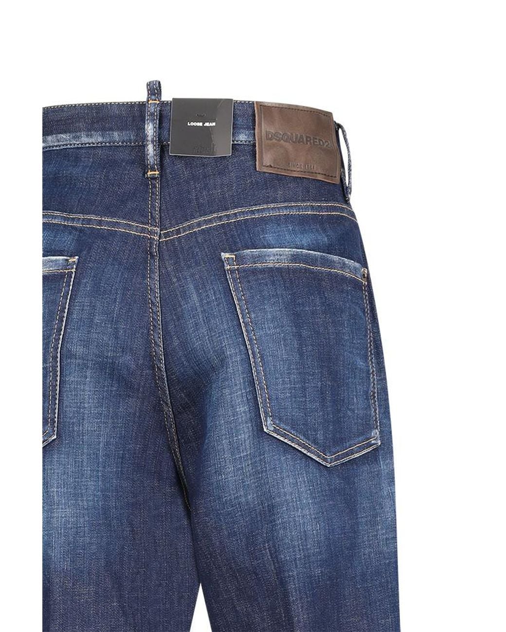 DSquared² Blue Logo Patch Wide-Leg Jeans for men