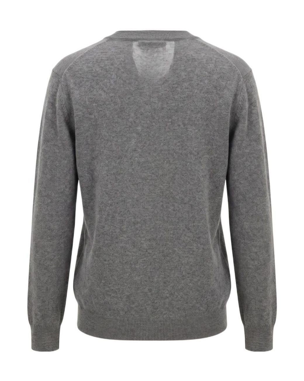 Malo Gray V-Neck Cashmere Sweater