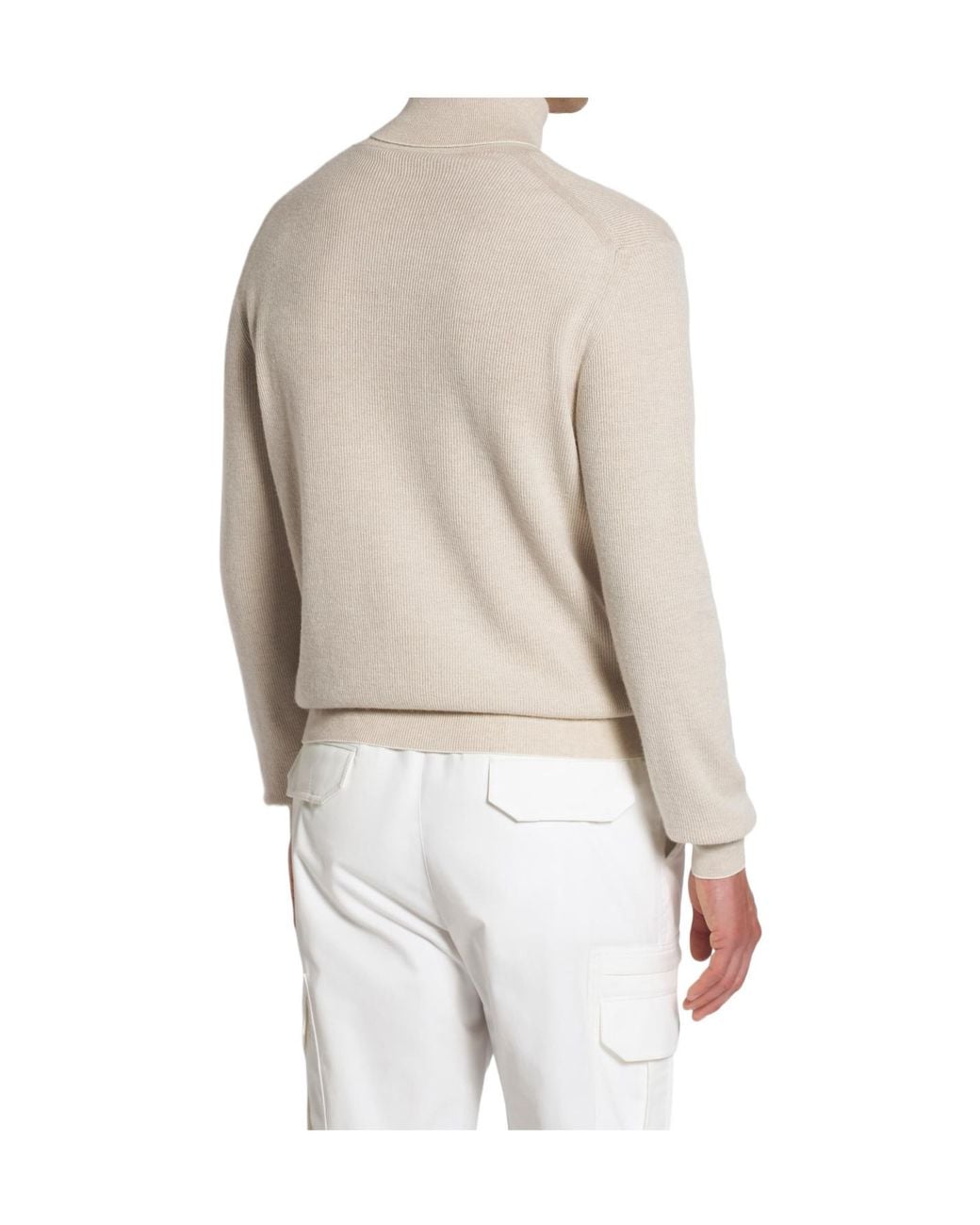 Brioni White Turtleneck Knitted Jumper for men