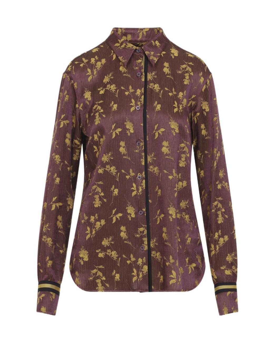Dries Van Noten Brown Jacquard Shirt