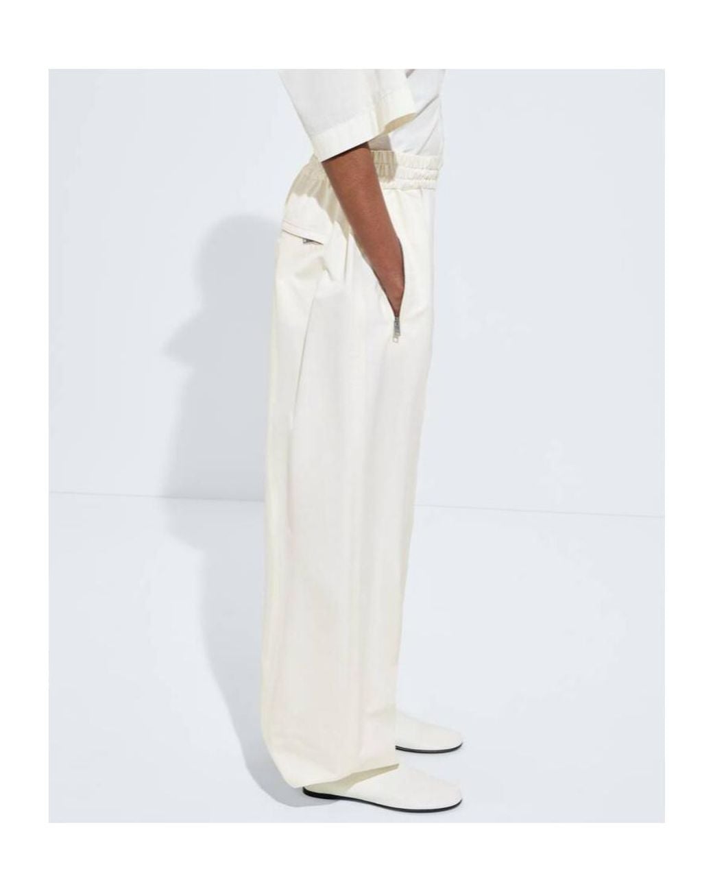 Bottega Veneta White Compact Toile Pants
