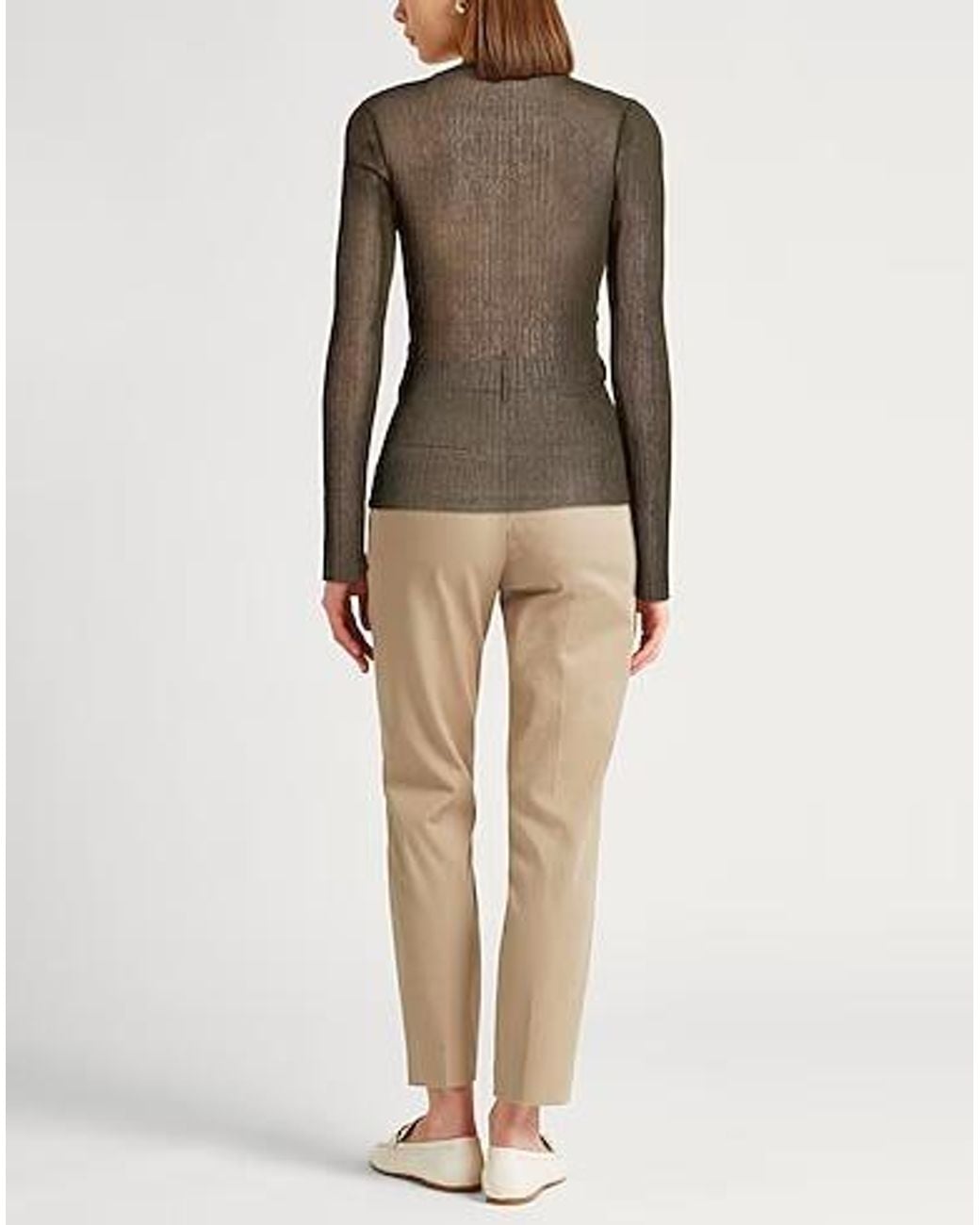 Max Mara Gray Solid Lightweight Knit Sweater