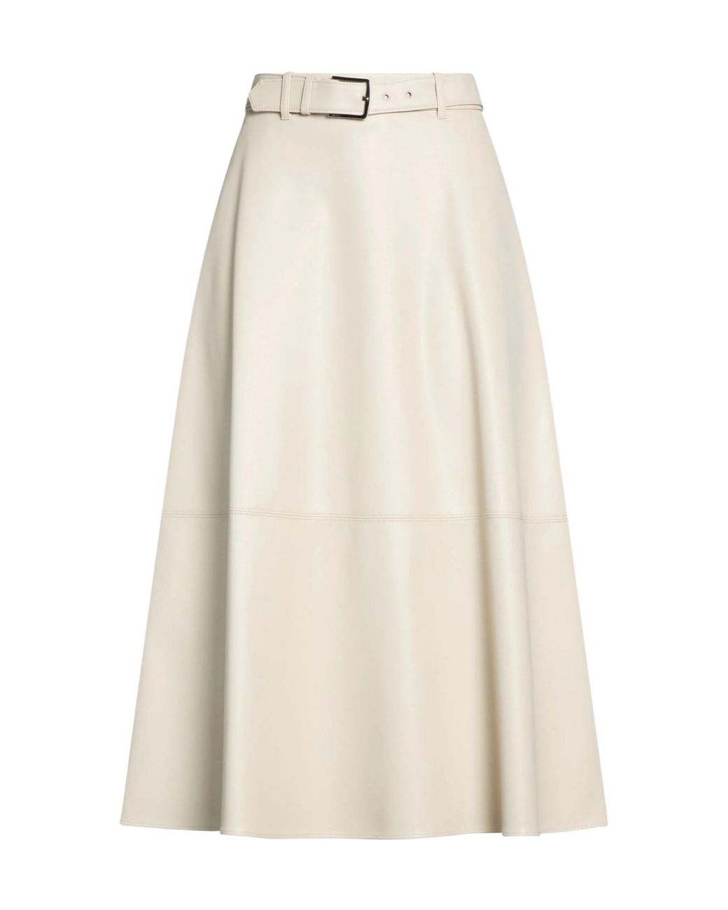 Max Mara White Solid-Color Maxi Skirt