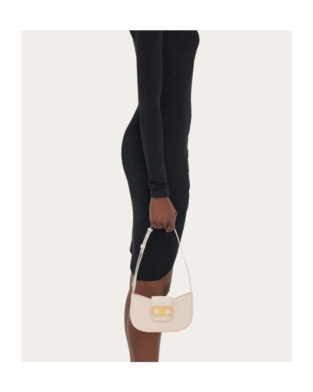 Ferragamo White Ferragamo Double Gancini Mini Bag