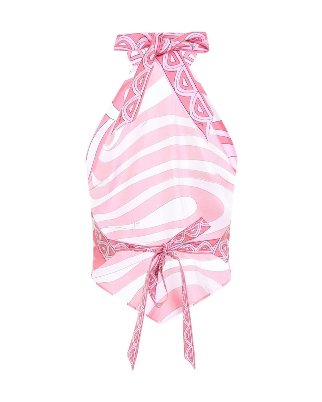 Emilio Pucci Pink Printed Halterneck Scarf Top