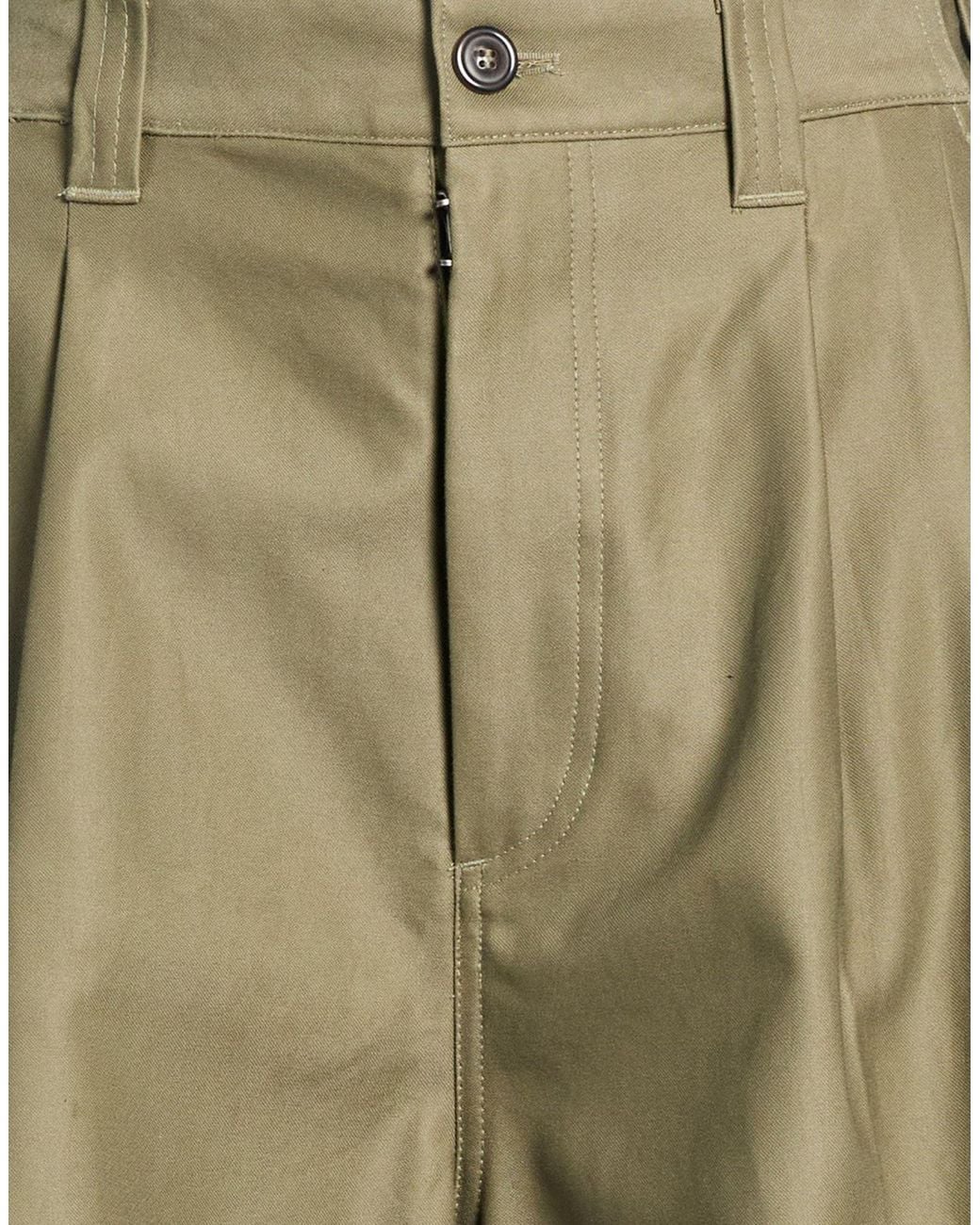 Maison Margiela Green Military Pants Cotton