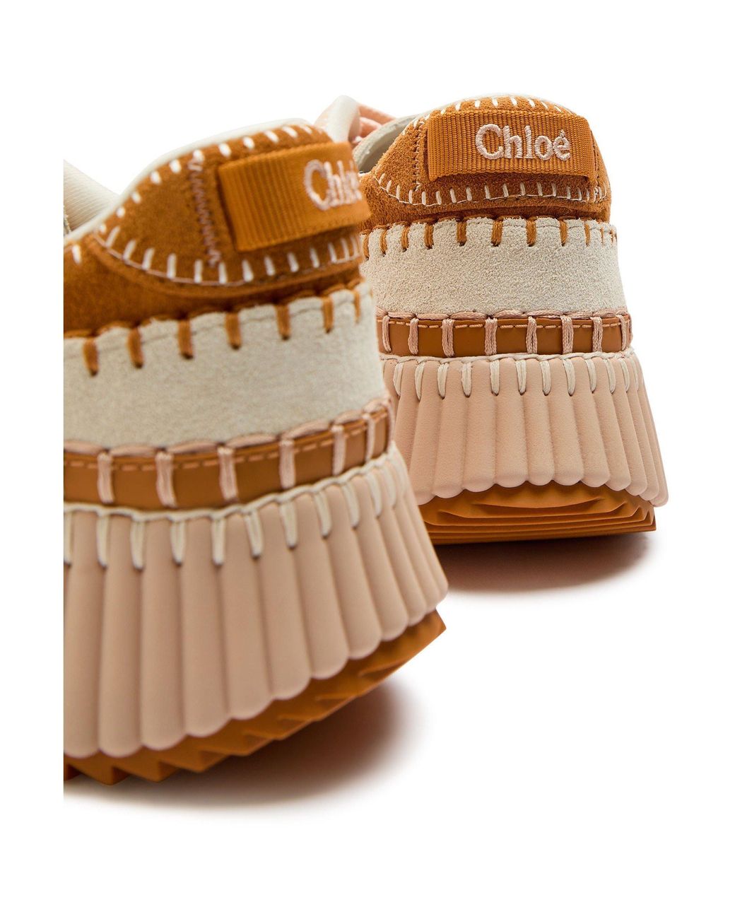 Chloé Pink Patchwork Thick-Soled Casual Shoes