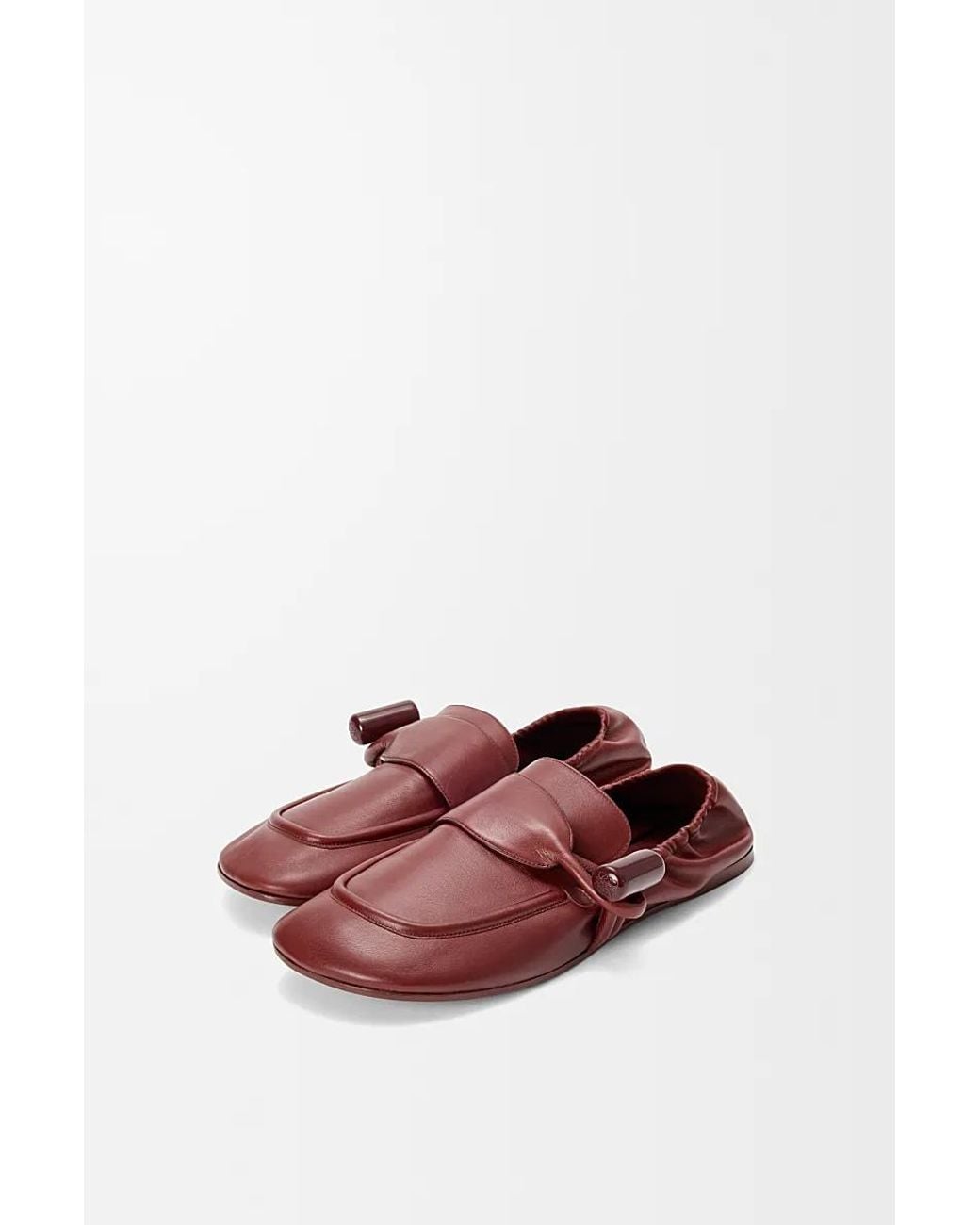 Loewe Purple Glossy Calfskin Loafers