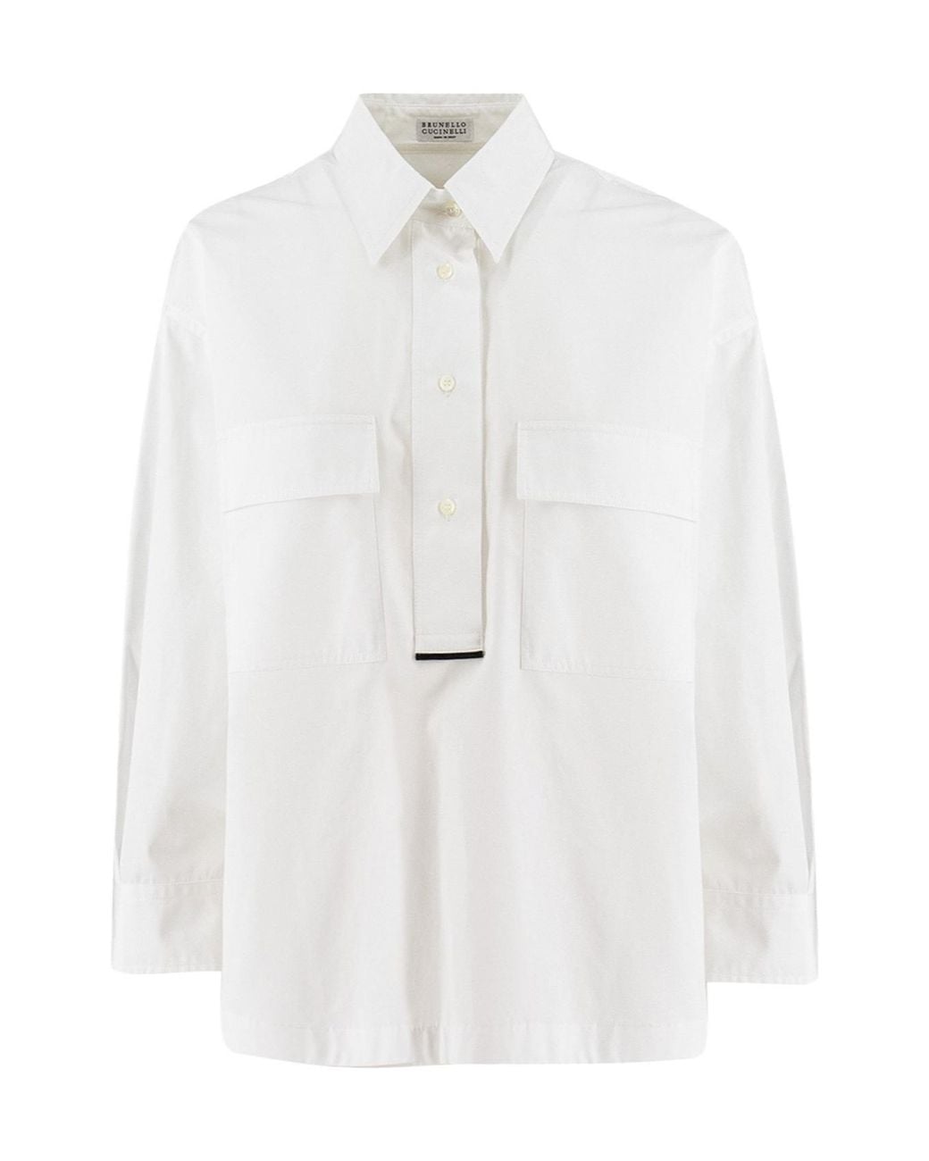 Brunello Cucinelli White Chest Pocket Shirt