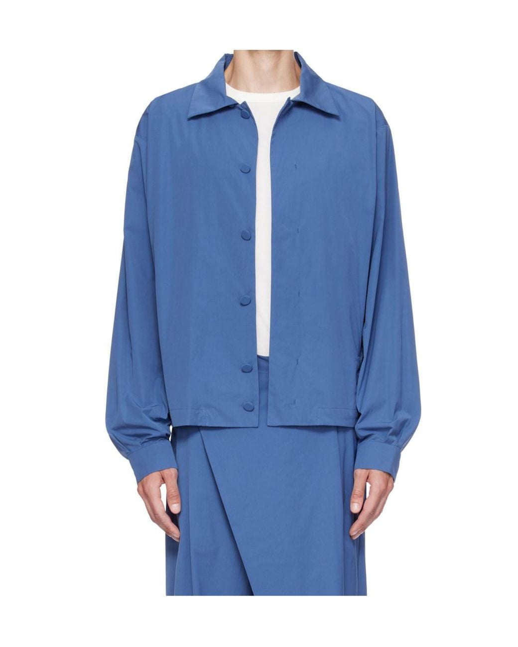 Kiko Kostadinov Blue Point-Collar Casual Jacket for men