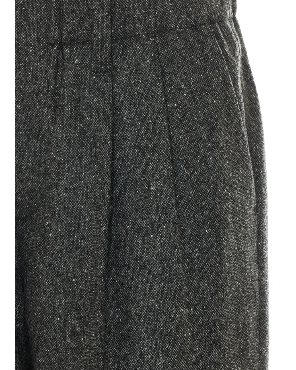 Brunello Cucinelli Gray 7/8-Length Elasticated Waistband Trousers