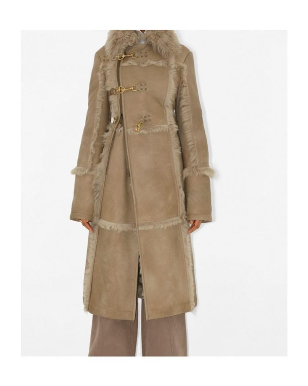 Burberry Natural Shearling Coat