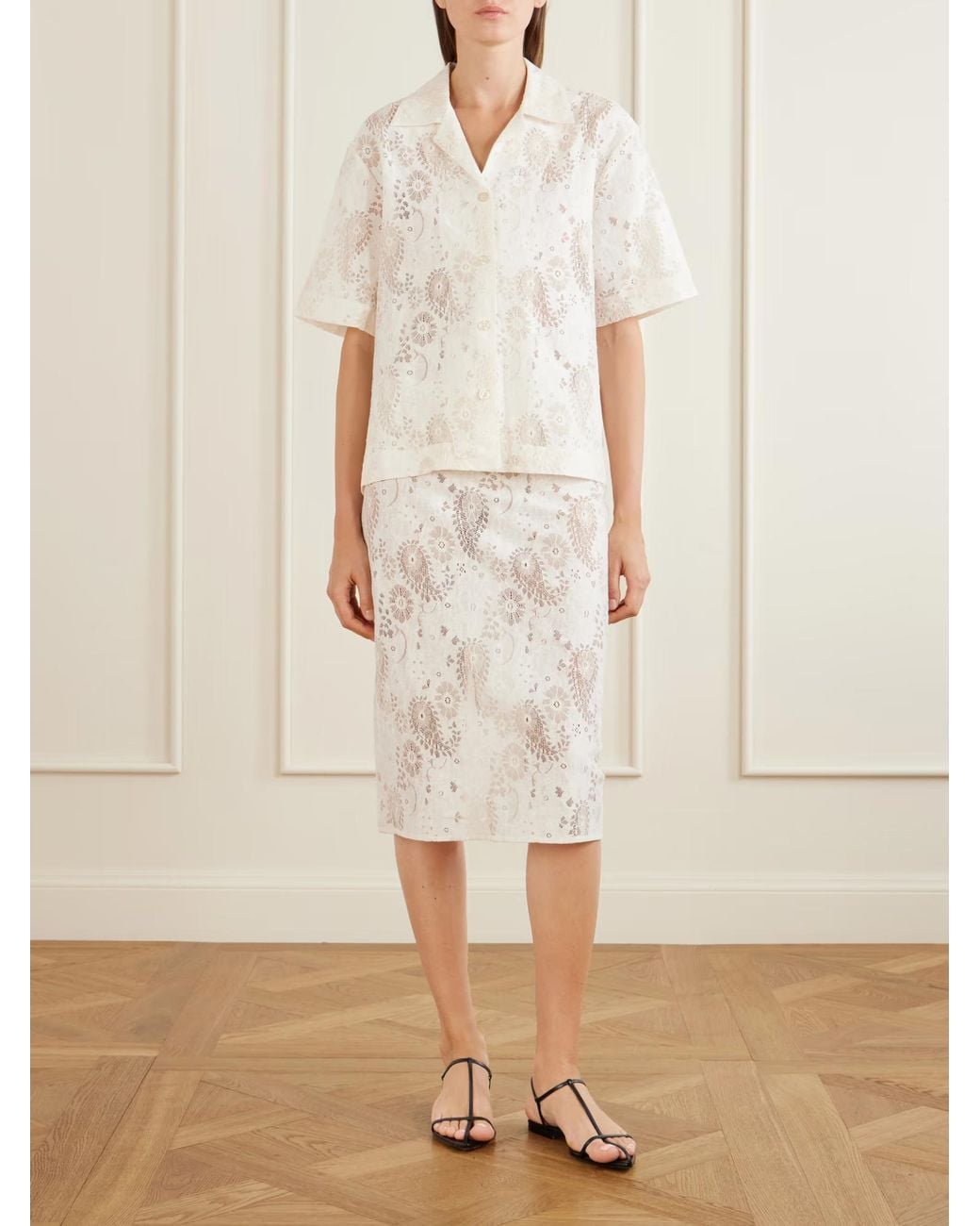 Rohe White Embroidered Lace Shirt