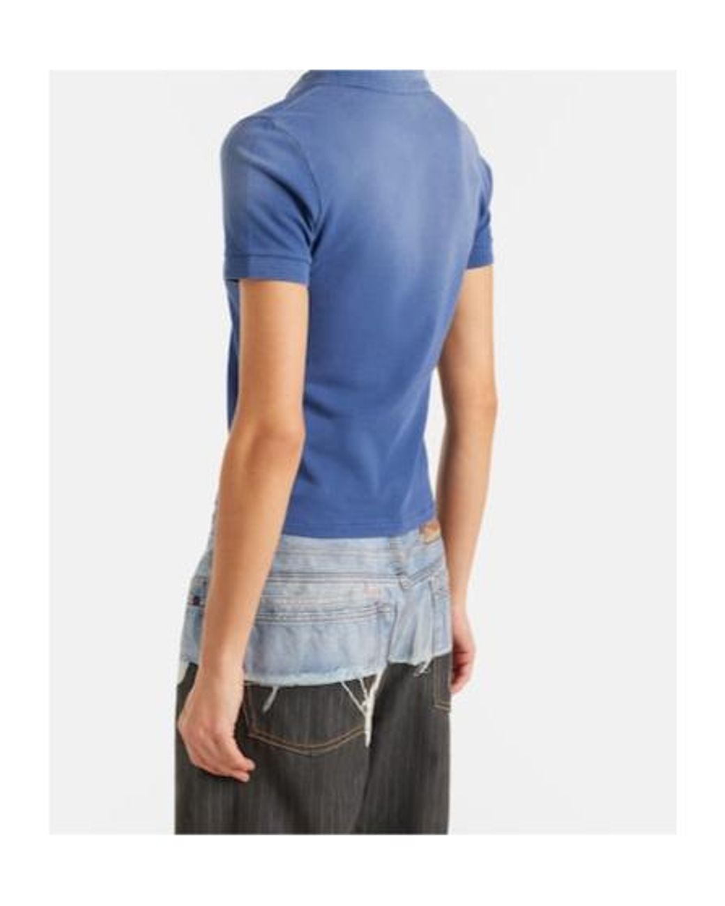 Acne Blue Faded Cotton-Blend Piqué Polo Shirt