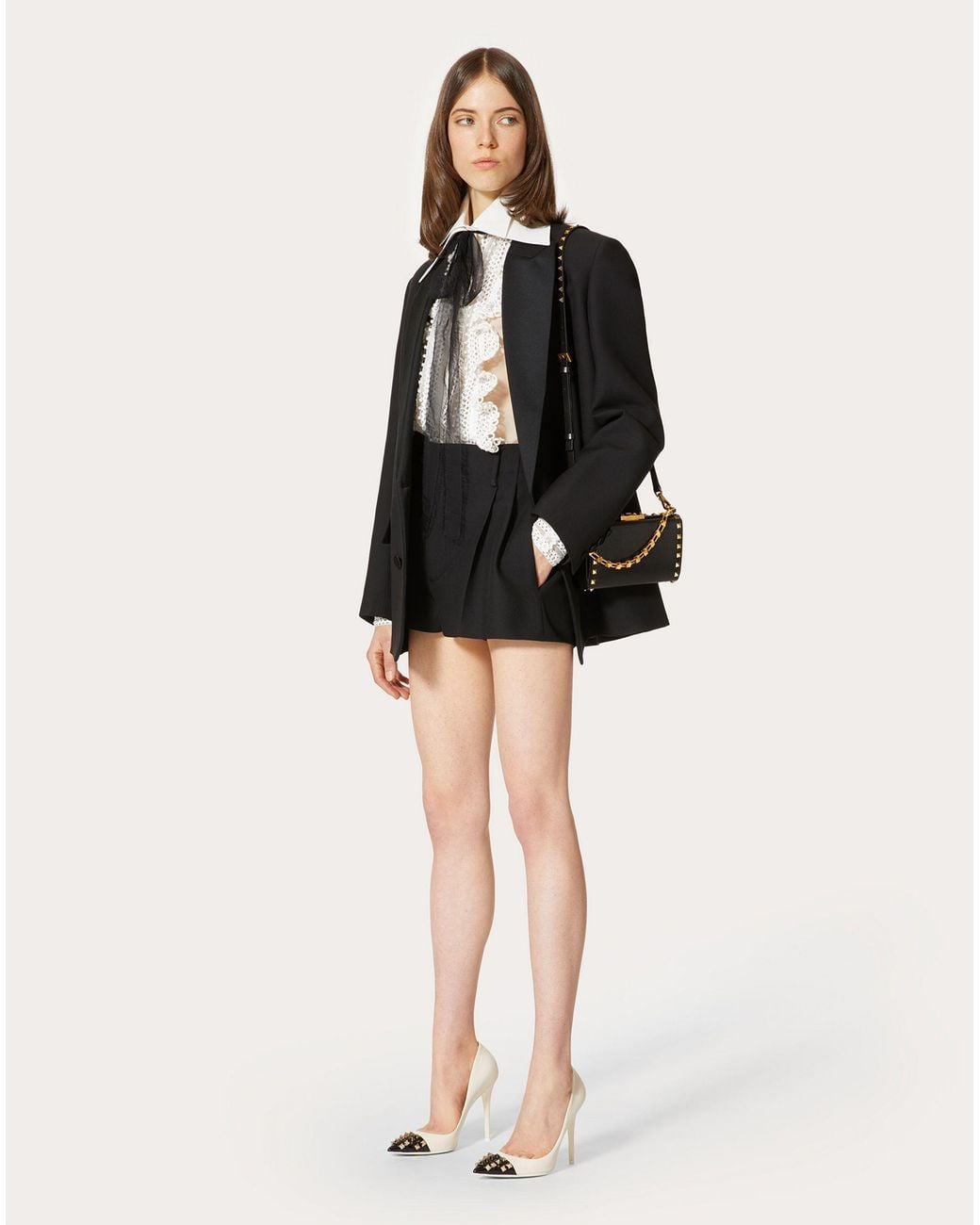 Valentino Black Pleated Detail Shorts