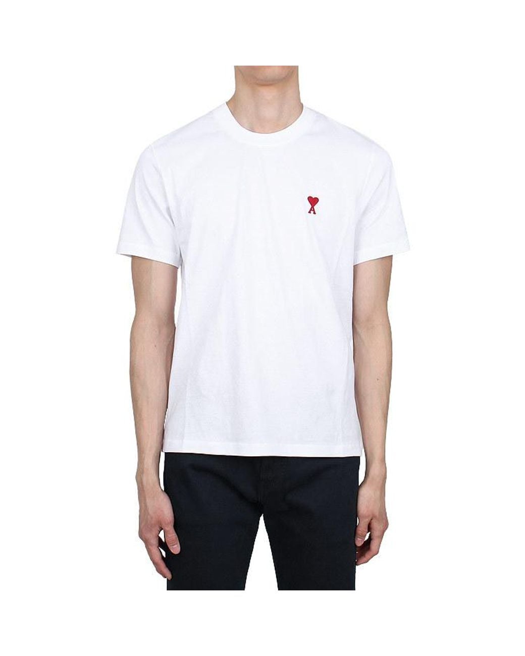 AMI White Short-Sleeved T-Shirt