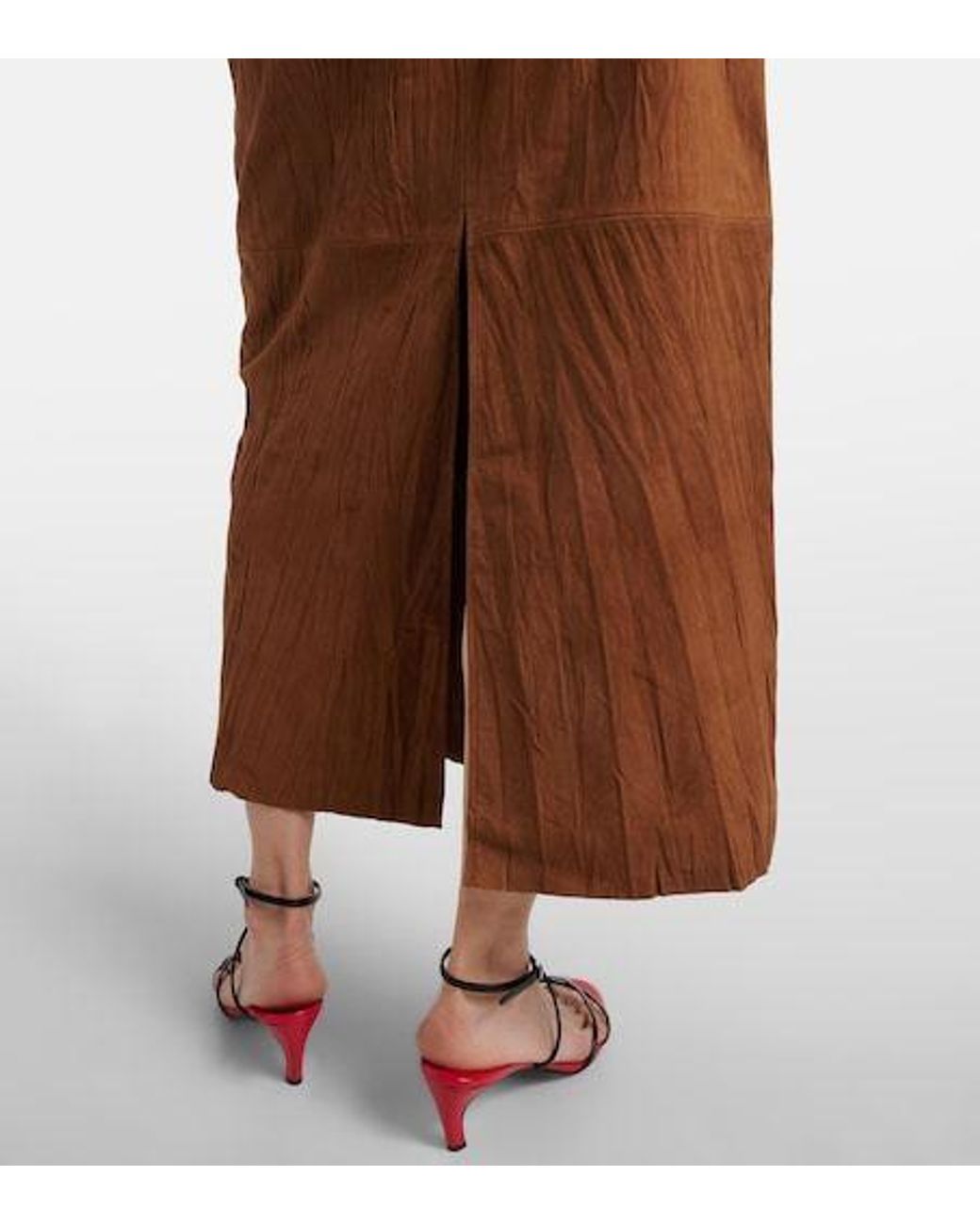 Proenza Schouler Brown Label Nayah Suede Midi Skirt
