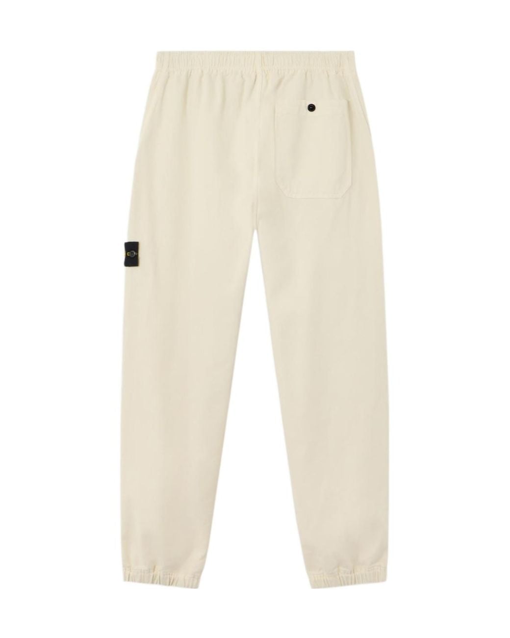 Stone Island Natural Logo Patch Elasticated Hem Trousers for men