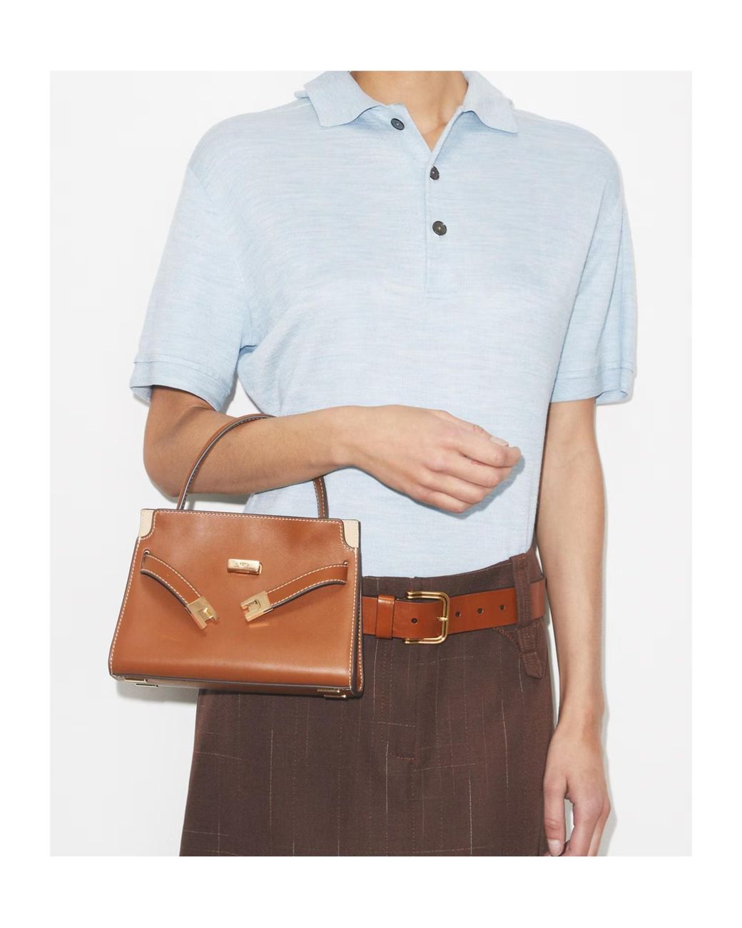 Tory Burch Brown Lee Radziwill Petite Clutch Bag