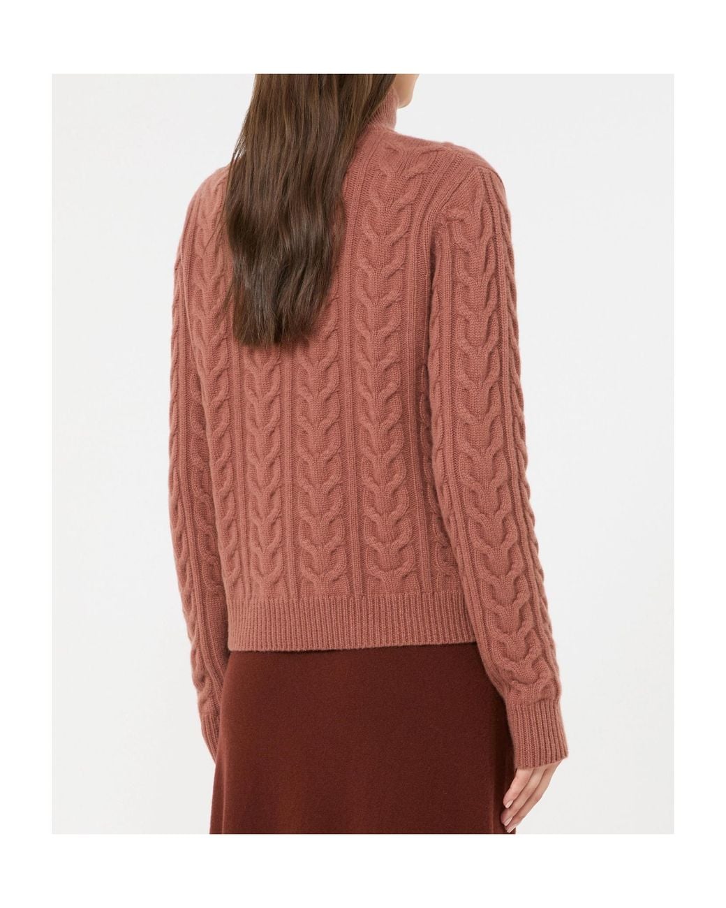 Max Mara Brown Cable-Knit Cashmere Yarn Sweater