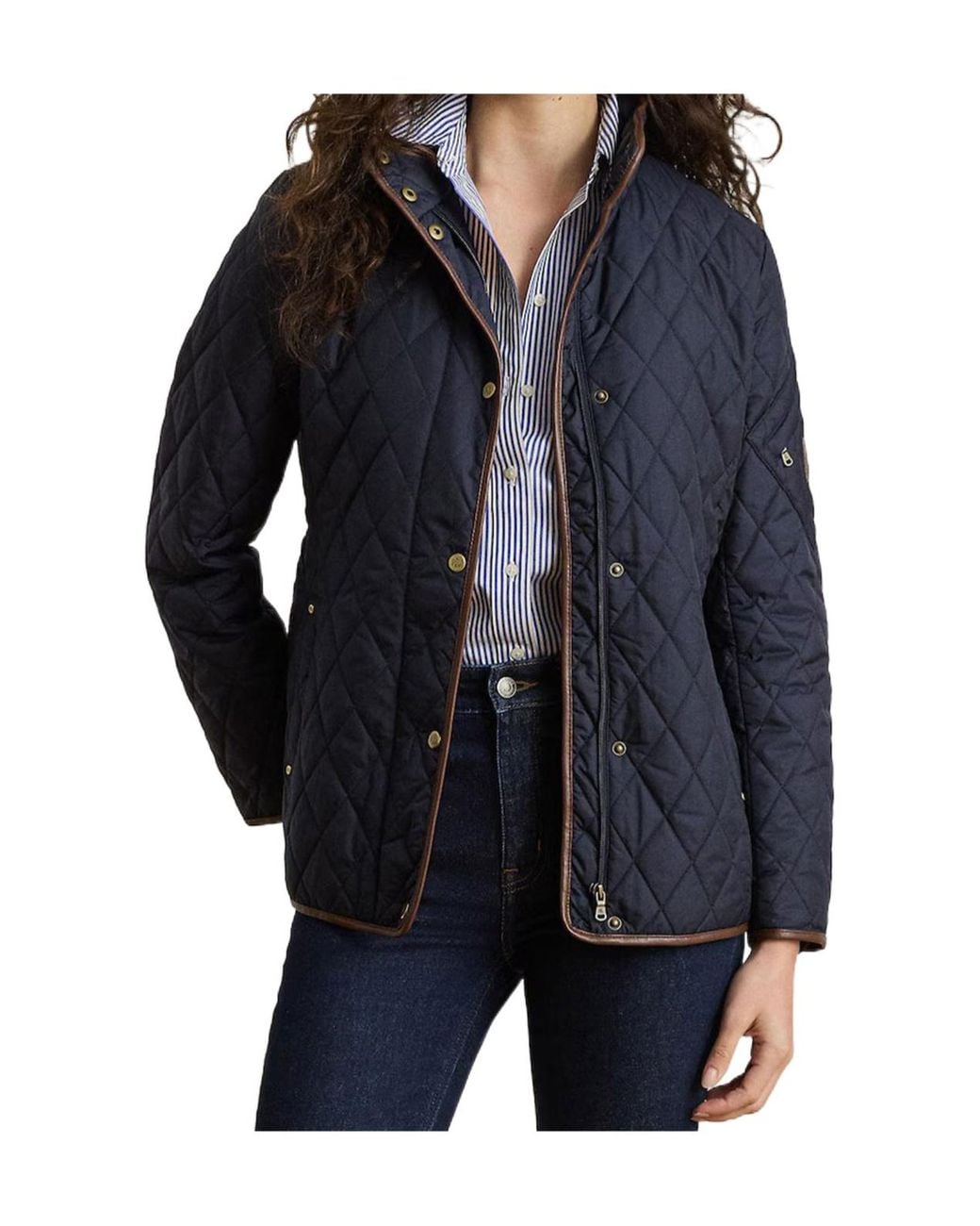 Ralph Lauren Blue Quilted Button-Up Jacket