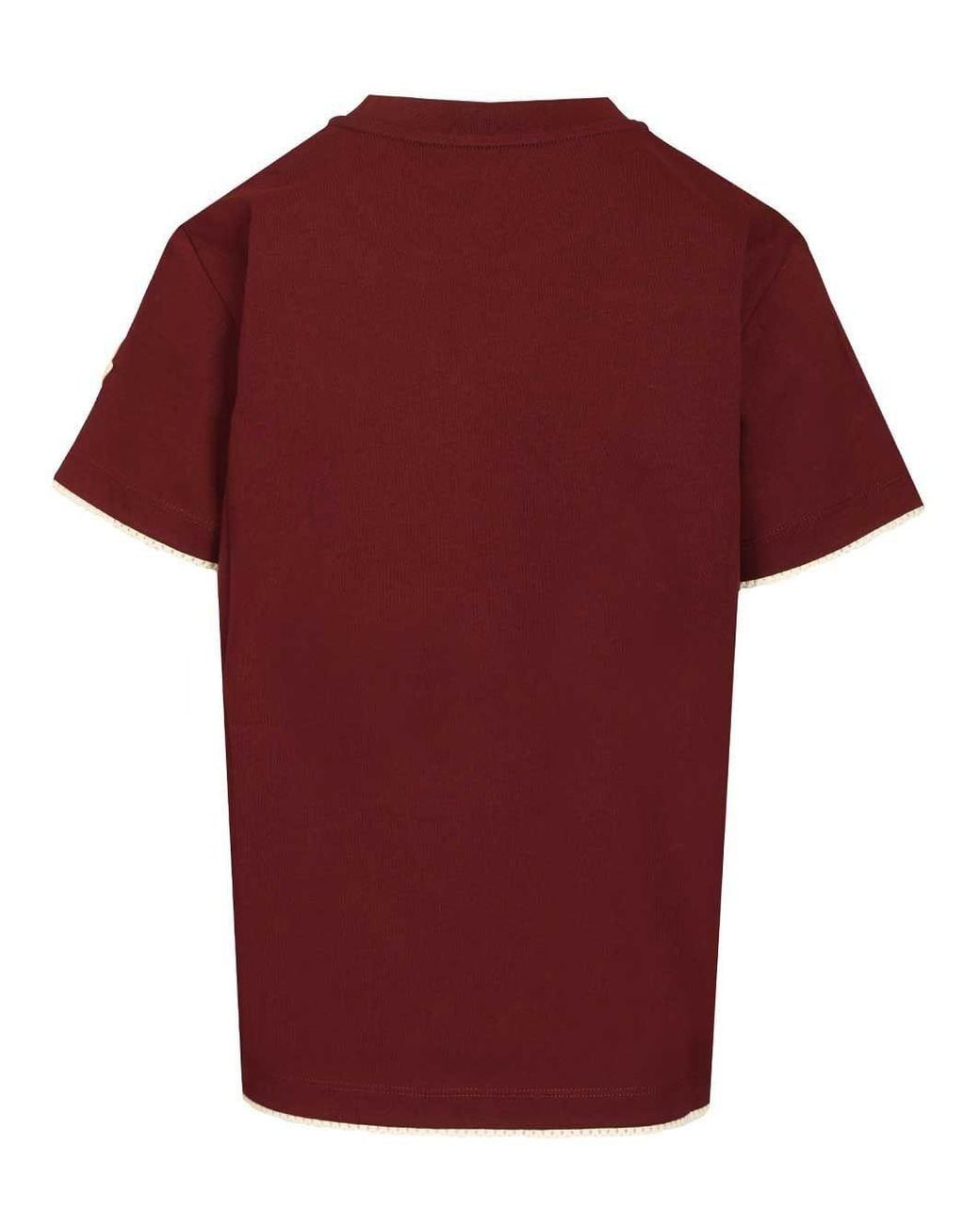 Moncler Red Logo Patch Crewneck T-Shirt