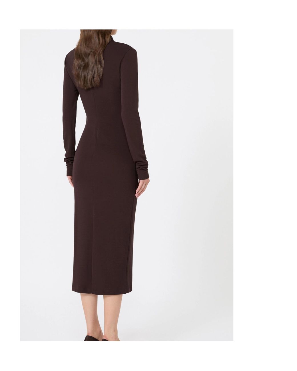 Max Mara Brown Slim Fluid Jersey Dress