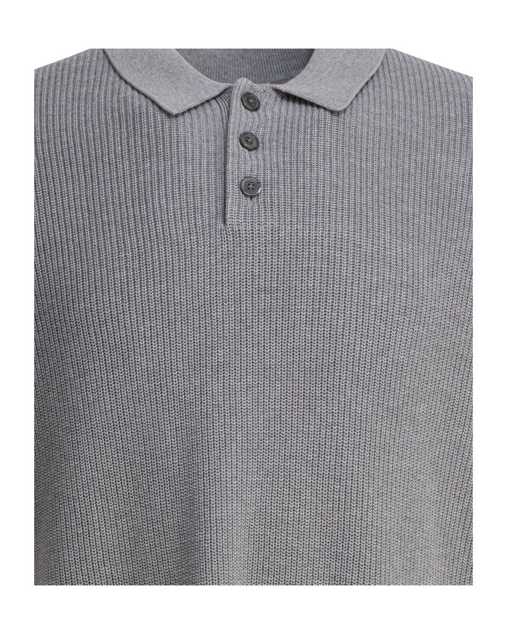 Alex Mill Gray Textured Knit Polo Shirt for men